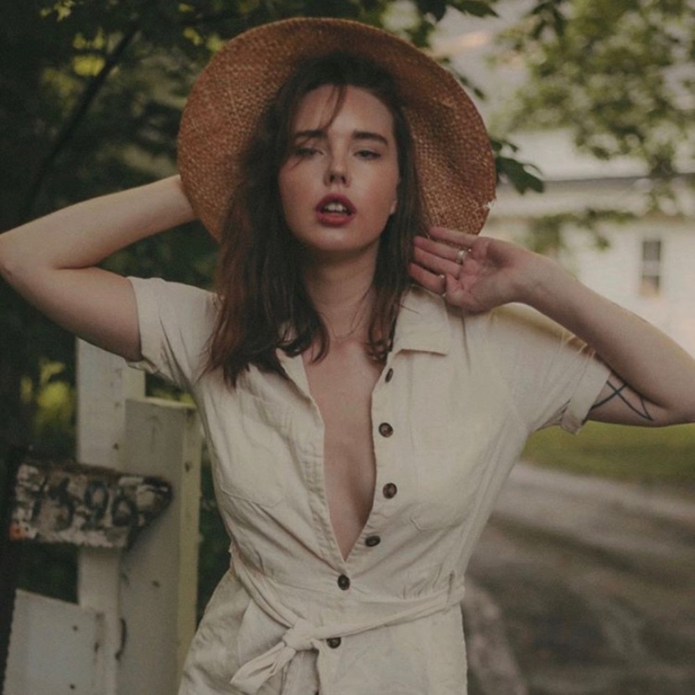 White linen jumpsuit